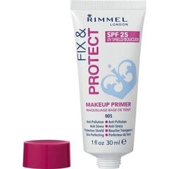 Makiažo bazė Rimmel London Fix & Protect SPF25 30 ml kaina ir informacija | Makiažo pagrindai, pudros | pigu.lt