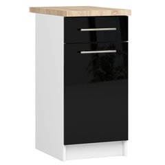 Кухонный шкафчик Akord Oliwia S40, черный/белый цвет цена и информация | Кухонные шкафчики | pigu.lt