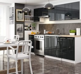 Virtuvinė spintelė Akord Oliwia S60, juoda/balta kaina ir informacija | Virtuvinės spintelės | pigu.lt