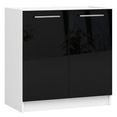Virtuvinė spintelė Akord Oliwia S80, juoda/balta kaina ir informacija | Virtuvinės spintelės | pigu.lt