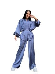 Шелковый костюм для женщин, светло-голубой цена и информация | Женские костюмы | pigu.lt