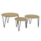 3-ių staliukų komlektas DKD Home Decor, ruddas/juodas kaina ir informacija | Kavos staliukai | pigu.lt
