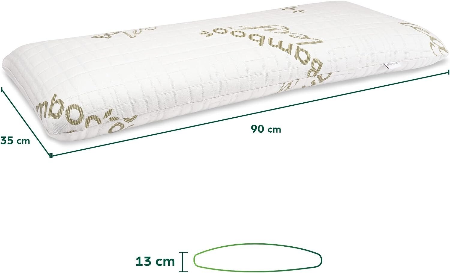 Ортопедическая подушка Flowen, 90x30 см, белая цена | pigu.lt