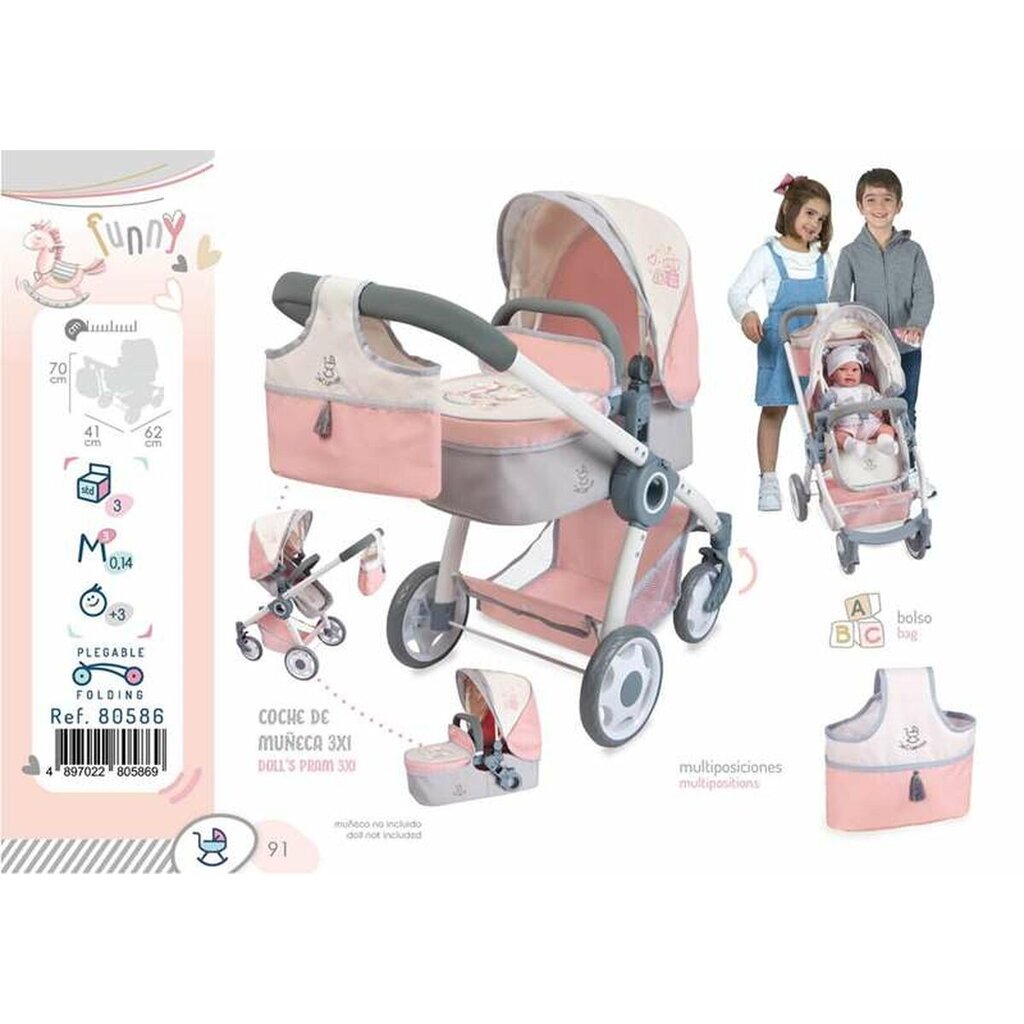 Lėlių vežimėlis Decuevas Funny kaina ir informacija | Žaislai mergaitėms | pigu.lt