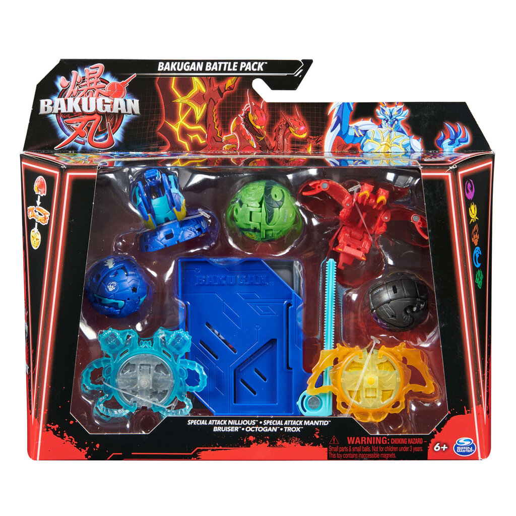 Mūšio paketo figūrėlės Bakugan Nillious i Mantid + Bruiser Octogan Trox цена и информация | Žaislai berniukams | pigu.lt