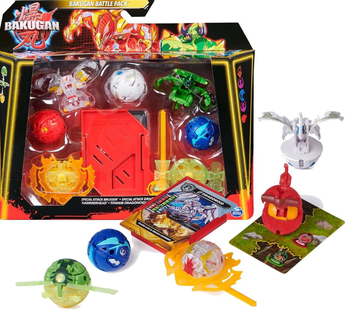 Figūrėlių rinkinys Bakugan Battle Pack Bruiser 2x Dragonoid Hammerhead Nillious цена и информация | Žaislai berniukams | pigu.lt