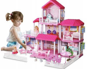 Lėlių namelis Kinderini, 3 aukštų kaina ir informacija | Žaislai mergaitėms | pigu.lt