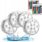 Keturi baseino žibintai, po vandeniu esantys 16 spalvų RGB LED su valdymo pultu. цена и информация | Baseinų priedai | pigu.lt
