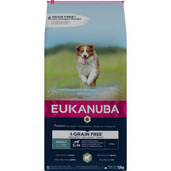 Eukanuba Grain Free S/M Adult mažų ir vidutinių veislių suaugusiems šunims su ėriena, 12 kg kaina ir informacija | Sausas maistas šunims | pigu.lt