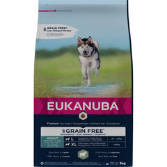 Eukanuba Grain Free L suaugusiems didelių veislių šunims su ėriena, 3 kg kaina ir informacija | Sausas maistas šunims | pigu.lt