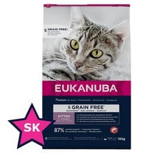 Eukanuba Grain Free Kitten для котят с лососем, 10 кг цена и информация | Сухой корм для кошек | pigu.lt