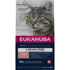 Eukanuba Grain Free Senior для пожилых кошек с лососем, 2 кг цена и информация | Сухой корм для кошек | pigu.lt