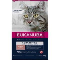 Eukanuba Grain Free Senior vyresnio amžiaus katėms su lašiša, 10 kg kaina ir informacija | Sausas maistas katėms | pigu.lt