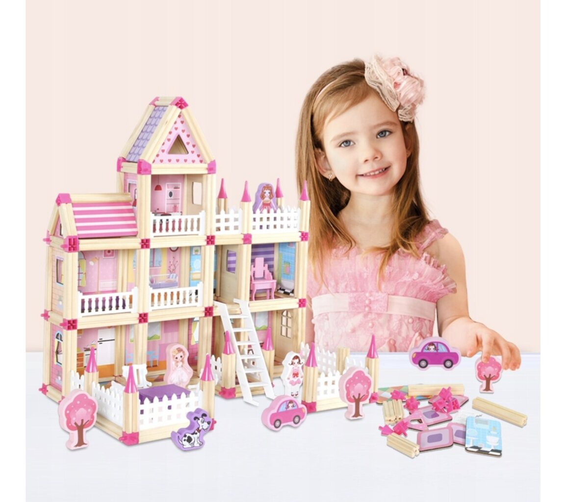 Medinis lėlių namelis Doris kaina ir informacija | Žaislai mergaitėms | pigu.lt