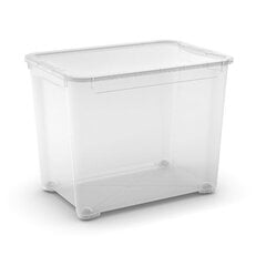 Коробка с крышкой T Box XXL 70L 39x55,5x42,5 см прозрачная цена и информация | Тумба с ящиками Versa | pigu.lt