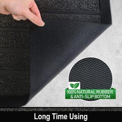 Противоскользящий дверной коврик, черный, 40x60 см, резина цена и информация | Придверные коврики | pigu.lt
