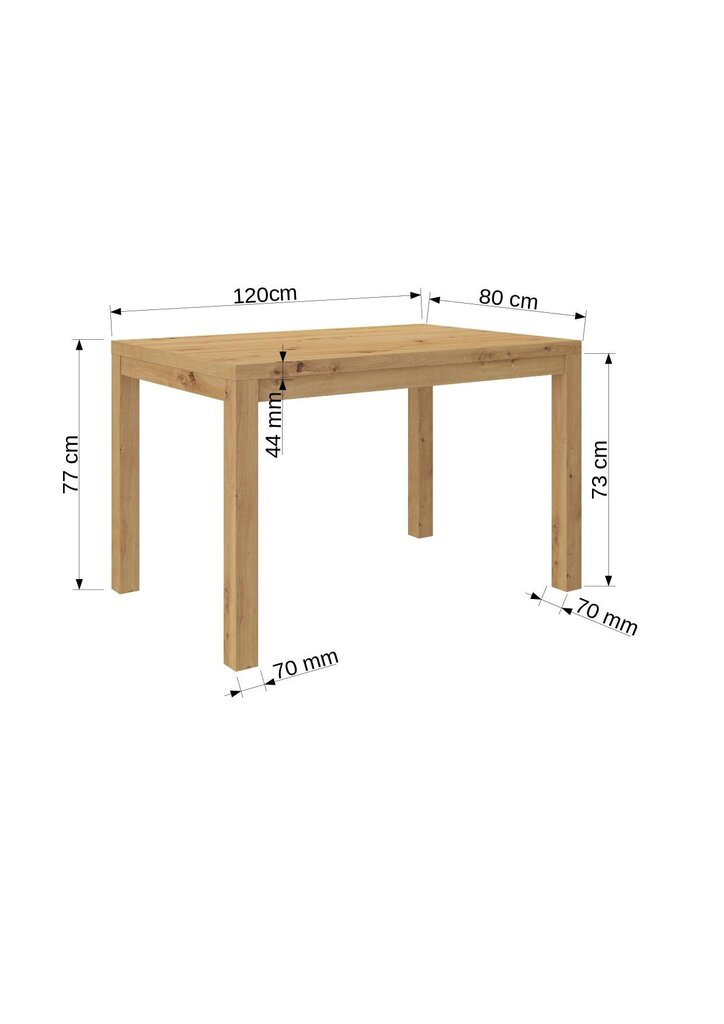 Kavos staliukas ADRK Furniture Olaf 2, 120x80cm, šviesiai rudas kaina ir informacija | Kavos staliukai | pigu.lt