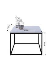 Kavos staliukas ADRK Furniture Belret, 60x60 cm, pilkas/juodas kaina ir informacija | Kavos staliukai | pigu.lt