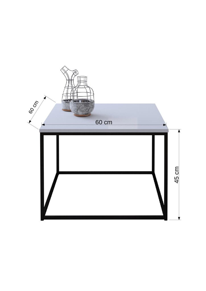 Kavos staliukas ADRK Furniture Belret, 60x60 cm, rudas/juodas kaina ir informacija | Kavos staliukai | pigu.lt