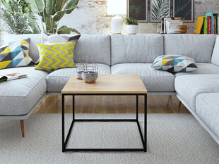 Журнальный столик ADRK Furniture Belret, 60х60 см, коричневый/черный цвет цена и информация | Журнальные столы | pigu.lt