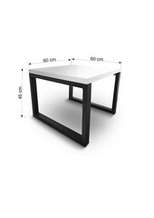 Kavos staliukas ADRK Furniture Moarti, 60x60cm, baltas/juodas kaina ir informacija | Kavos staliukai | pigu.lt