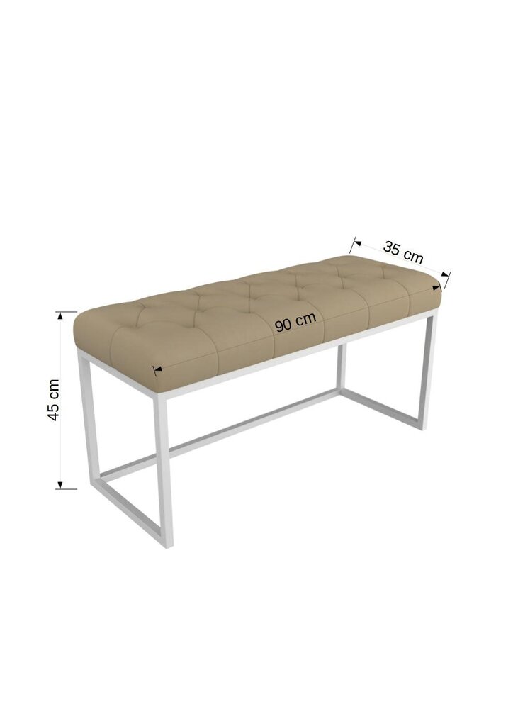 Suoliukas ADRK Furniture Flit, 90x45x35 cm, pilkos/baltos spalvos kaina ir informacija | Sėdmaišiai ir pufai | pigu.lt