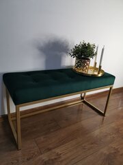 Suoliukas ADRK Furniture Flit, 90x45x35 cm, žalias/aukso kaina ir informacija | Sėdmaišiai ir pufai | pigu.lt