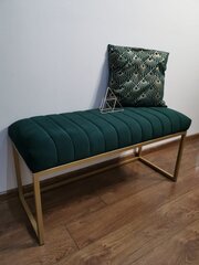 Suoliukas ADRK Furniture Flit, 90x45x35 cm, tamsiai žalias/aukso kaina ir informacija | Sėdmaišiai ir pufai | pigu.lt