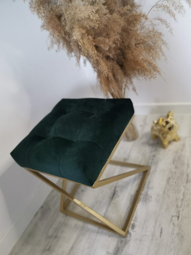 Pufas ADRK Furniture Kiko, tamsiai žalias/aukso kaina ir informacija | Sėdmaišiai ir pufai | pigu.lt