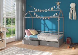 Lova ADRK Furniture Rose, 80x190 cm, pilka kaina ir informacija | Vaikiškos lovos | pigu.lt