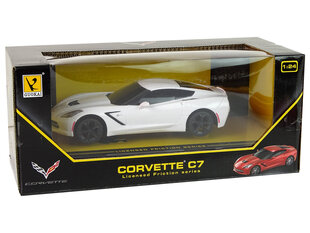 Машина на дистанционном управлении Corvette C7 1:24, белая цена и информация | Игрушки для мальчиков | pigu.lt