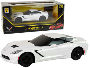 Nuotoliniu būdu valdomas Corvette C7 1:24 automobilis, baltas kaina ir informacija | Žaislai berniukams | pigu.lt