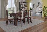 Valgomojo komplektas ADRK Furniture Rodos 52, rudas/smėlio