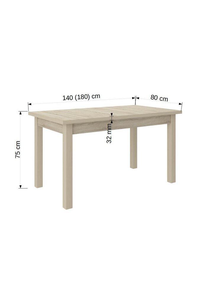 Valgomojo komplektas ADRK Furniture Rodos 52, rudas/smėlio kaina ir informacija | Valgomojo komplektai | pigu.lt