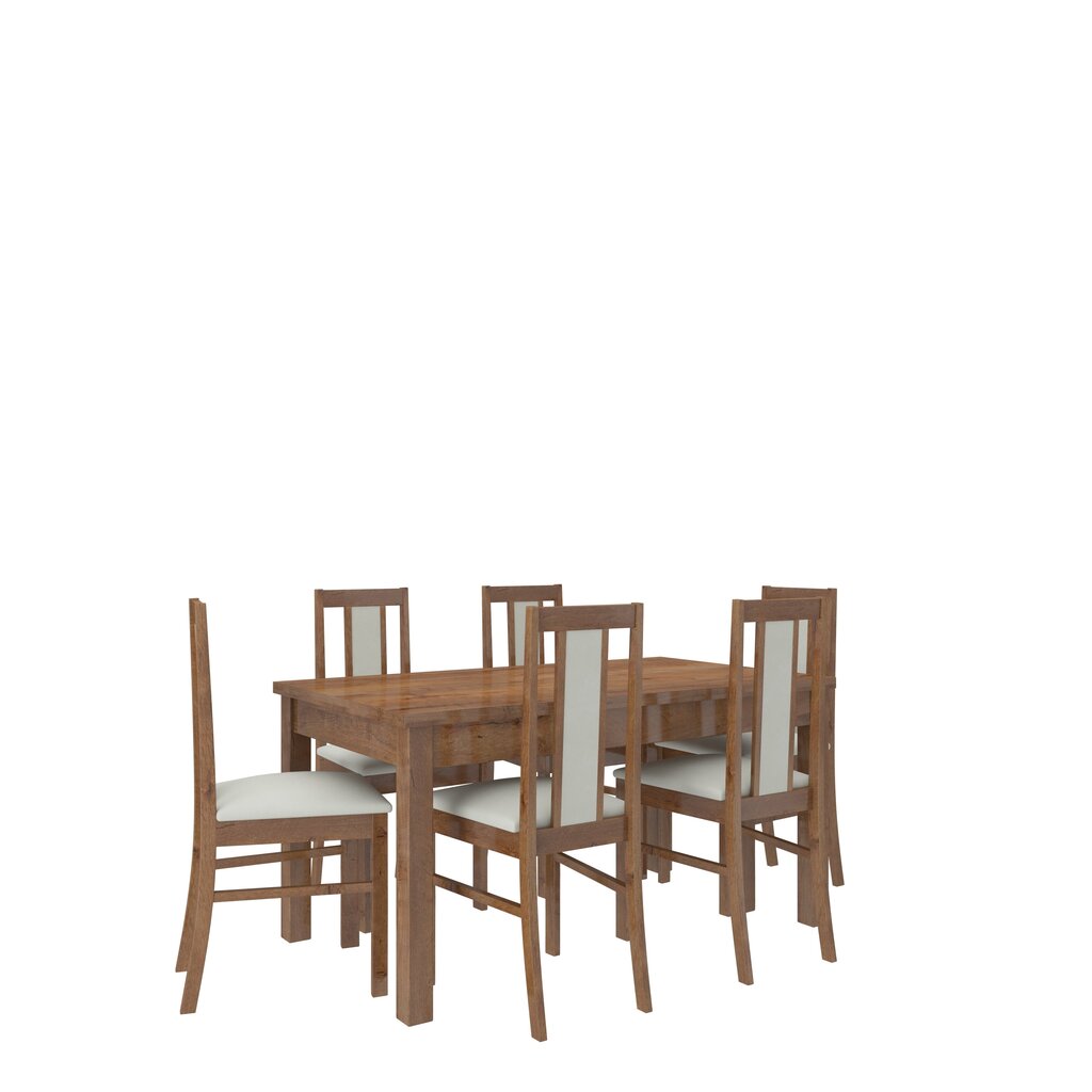 Valgomojo komplektas ADRK Furniture Rodos 52, rudas/smėlio kaina ir informacija | Valgomojo komplektai | pigu.lt