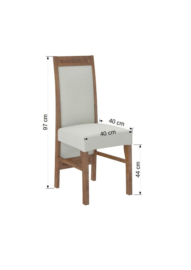 Valgomojo komplektas ADRK Furniture Rodos 57, rudas/smėlio kaina ir informacija | Valgomojo komplektai | pigu.lt