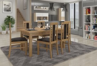 Valgomojo komplektas ADRK Furniture Rodos 59, rudas/pilkas kaina ir informacija | Valgomojo komplektai | pigu.lt