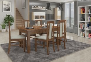 Valgomojo komplektas ADRK Furniture Rodos 59, rudas/smėlio kaina ir informacija | Valgomojo komplektai | pigu.lt