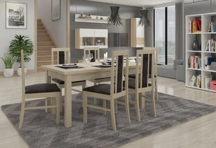 Valgomojo komplektas ADRK Furniture Rodos 59, smėlio/pilkas kaina ir informacija | Valgomojo komplektai | pigu.lt