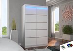 Spinta ADRK Furniture su LED apšvietimu Benisso 120, balta