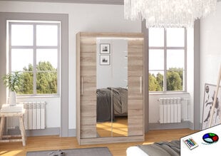 Spinta ADRK Furniture su LED apšvietimu Santos 120, ruda kaina ir informacija | Spintos | pigu.lt