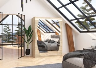 Spinta ADRK Furniture su LED apšvietimu Alen 150, smėlio kaina ir informacija | Spintos | pigu.lt