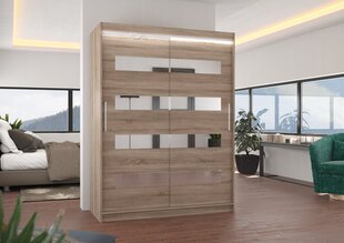 Шкаф ADRK Furniture со светодиодной подсветкой Baltic 150, коричневый цвет цена и информация | Шкафы | pigu.lt