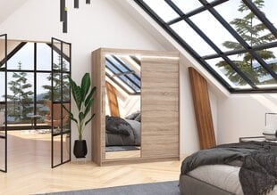 Spinta ADRK Furniture su LED apšvietimu Bianco 150, ruda kaina ir informacija | Spintos | pigu.lt