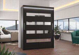 Шкаф ADRK Furniture со светодиодной подсветкой Baltic 150, черный цвет цена и информация | Шкафы | pigu.lt