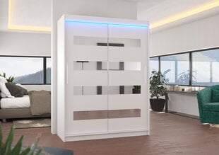 Шкаф ADRK Furniture со светодиодным освещением Baltic 150, белый цвет цена и информация | Шкафы | pigu.lt