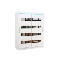 Шкаф ADRK Furniture со светодиодным освещением Baltic 150, белый цвет цена и информация | Шкафы | pigu.lt
