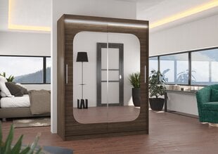 Spinta ADRK Furniture su LED apšvietimu Clever 150, tamsiai ruda kaina ir informacija | Spintos | pigu.lt