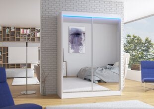 Spinta ADRK Furniture su LED apšvietimu Florest 150, balta kaina ir informacija | Spintos | pigu.lt