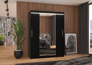 Шкаф ADRK Furniture со светодиодным освещением Iness 150, черный цвет цена и информация | Шкафы | pigu.lt